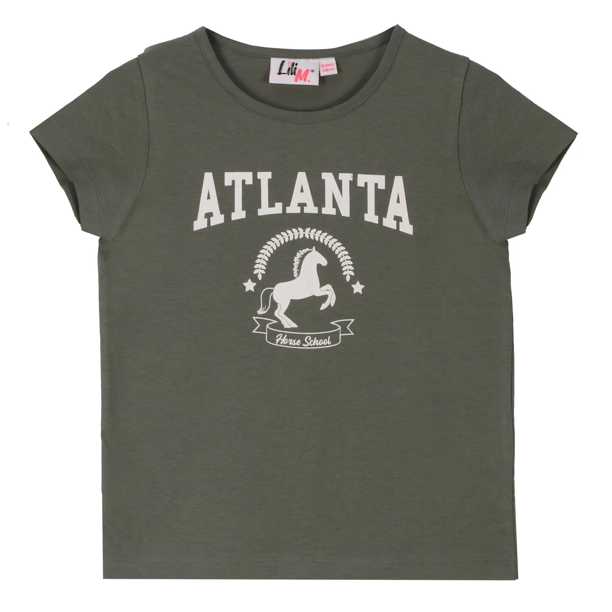 Tee-shirt manches courtes avec animation 3/12 ans - Kaki