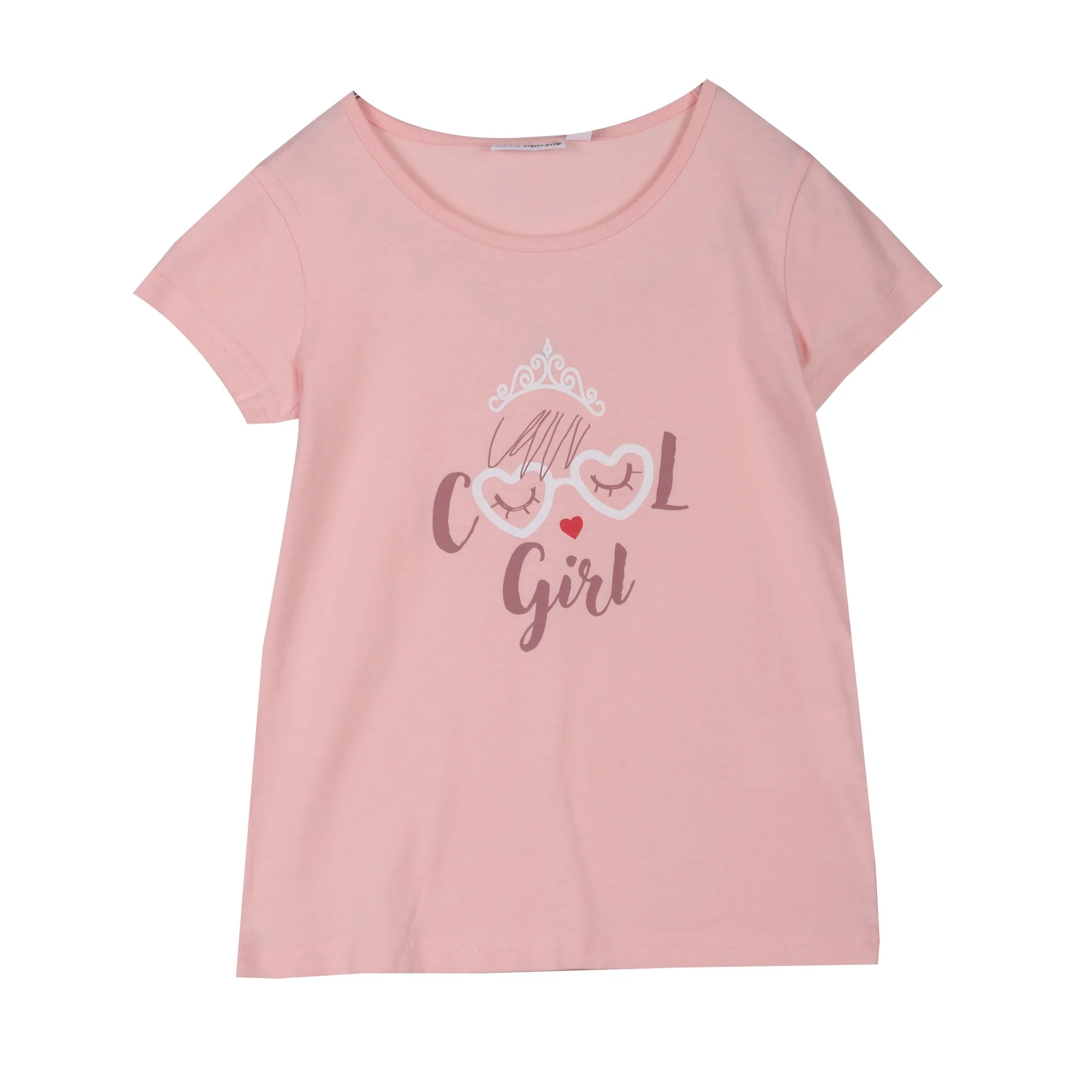 Tee-shirt manches courtes avec animation 8/12 ans - Rose