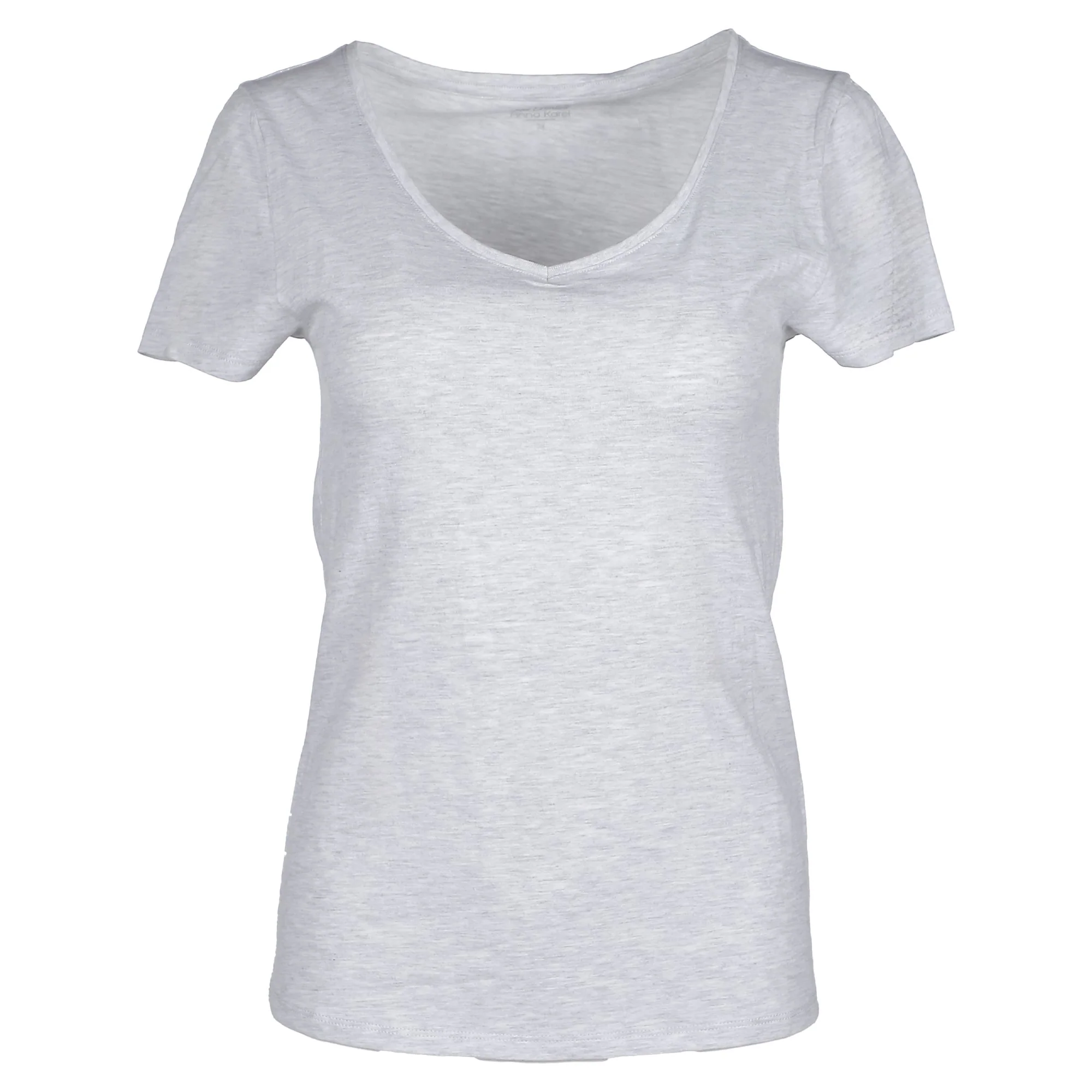Tee-shirt manches courtes col V - Gris - Image 5