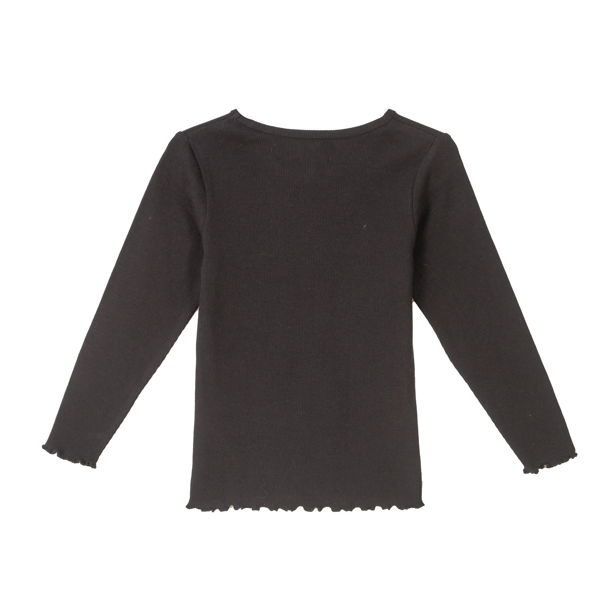 Tee-shirt manches longues côtelé 3/12 ans - Noir - Image 2
