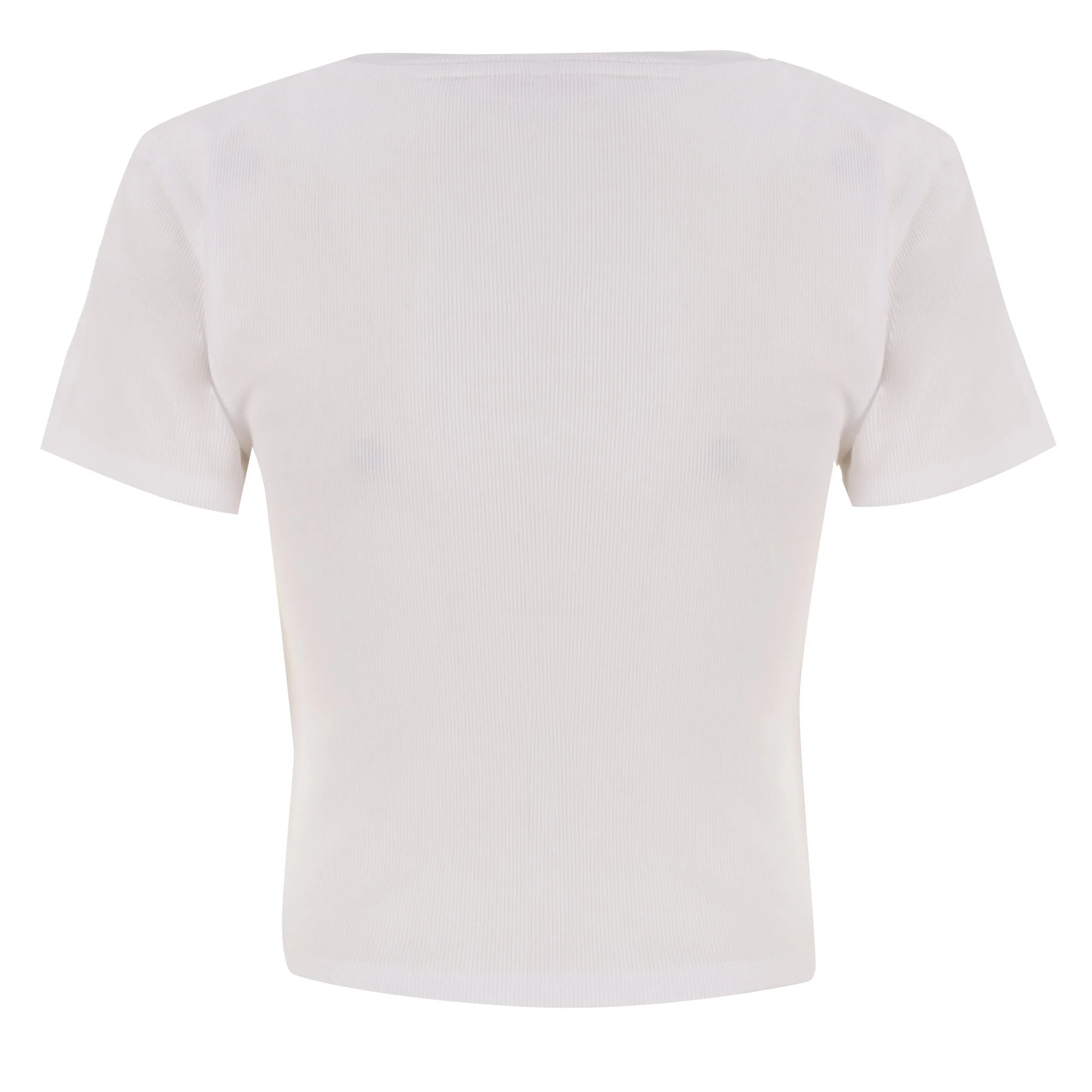 Tee-shirt manches courtes crop  - Blanc - Image 2