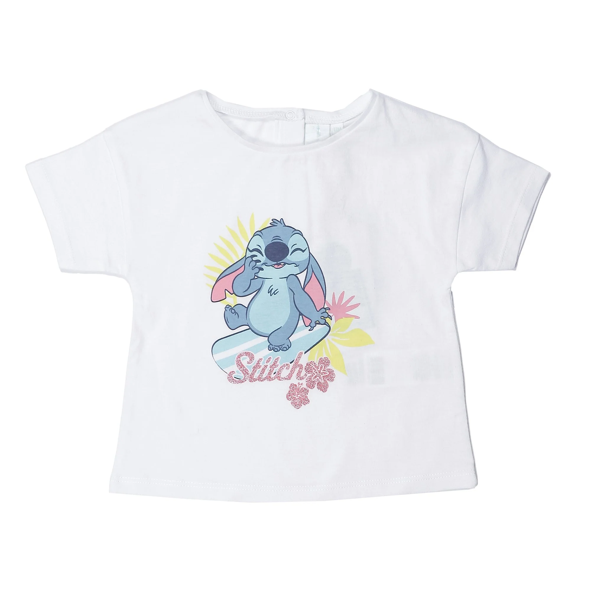 Tee-shirt manches courtes Stitch 6/24 mois  - Blanc