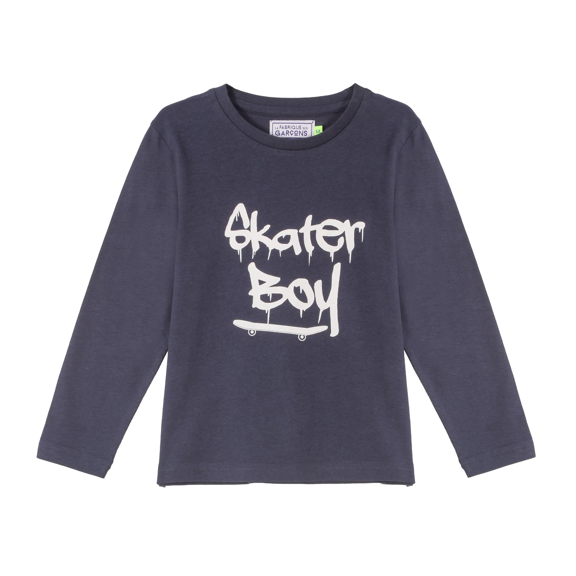 Tee-shirt manches longues avec animation 3/12 ans - Bleu foncé