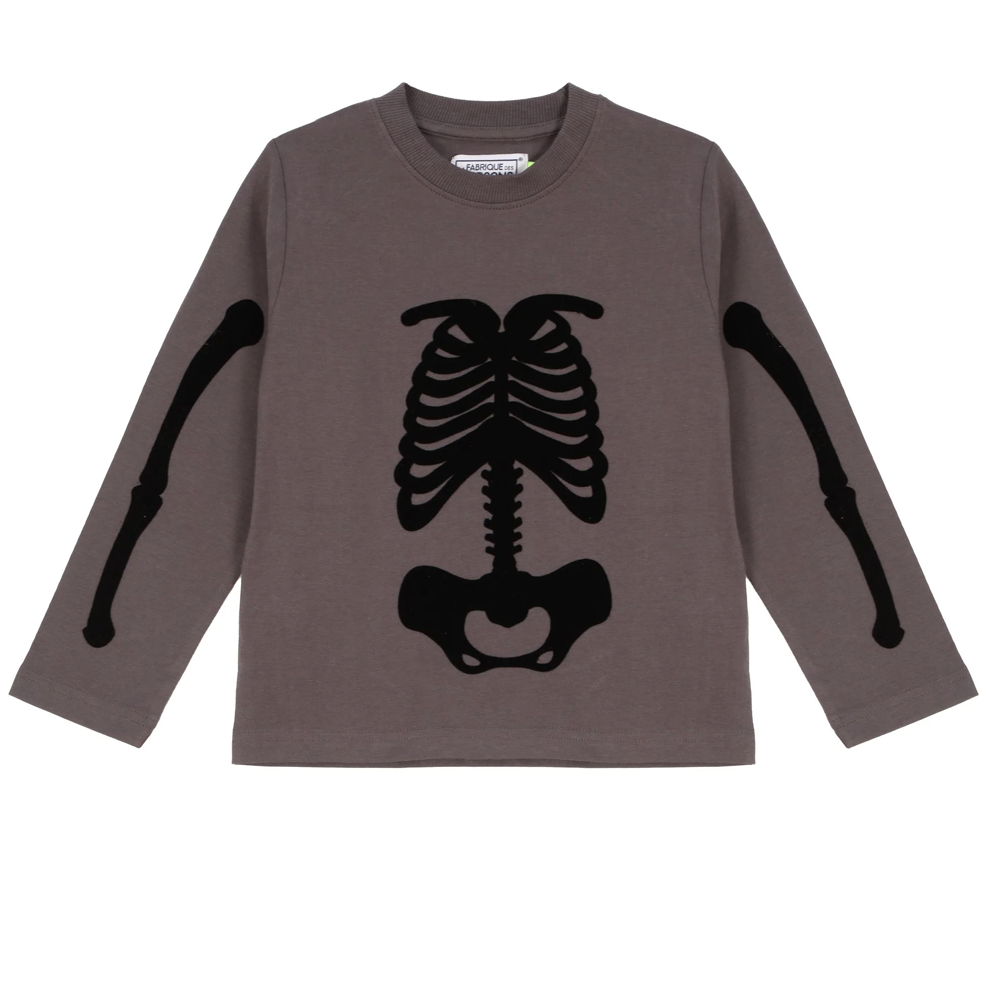 Tee-shirt manches longues avec animation 3-12 ans  - Gris