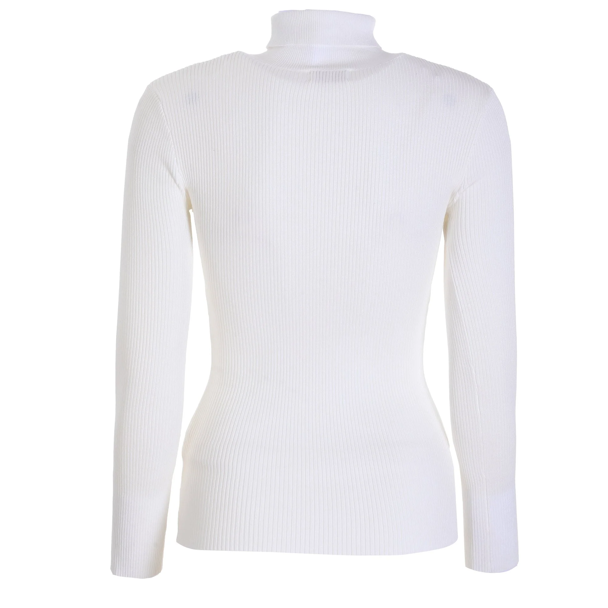 Tee-shirt manches longues col montant - Blanc - Image 2