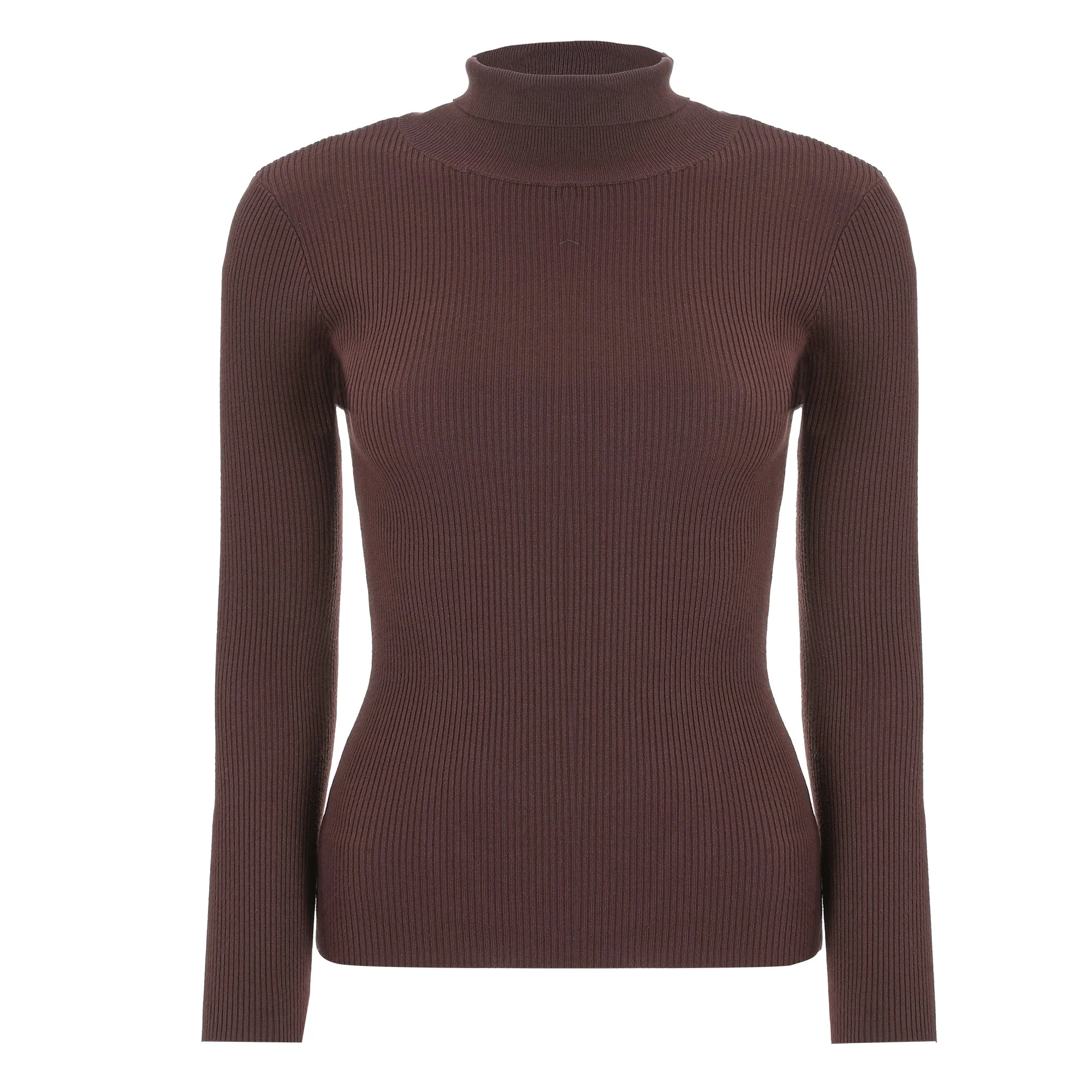 Tee-shirt manches longues col montant - Rouge