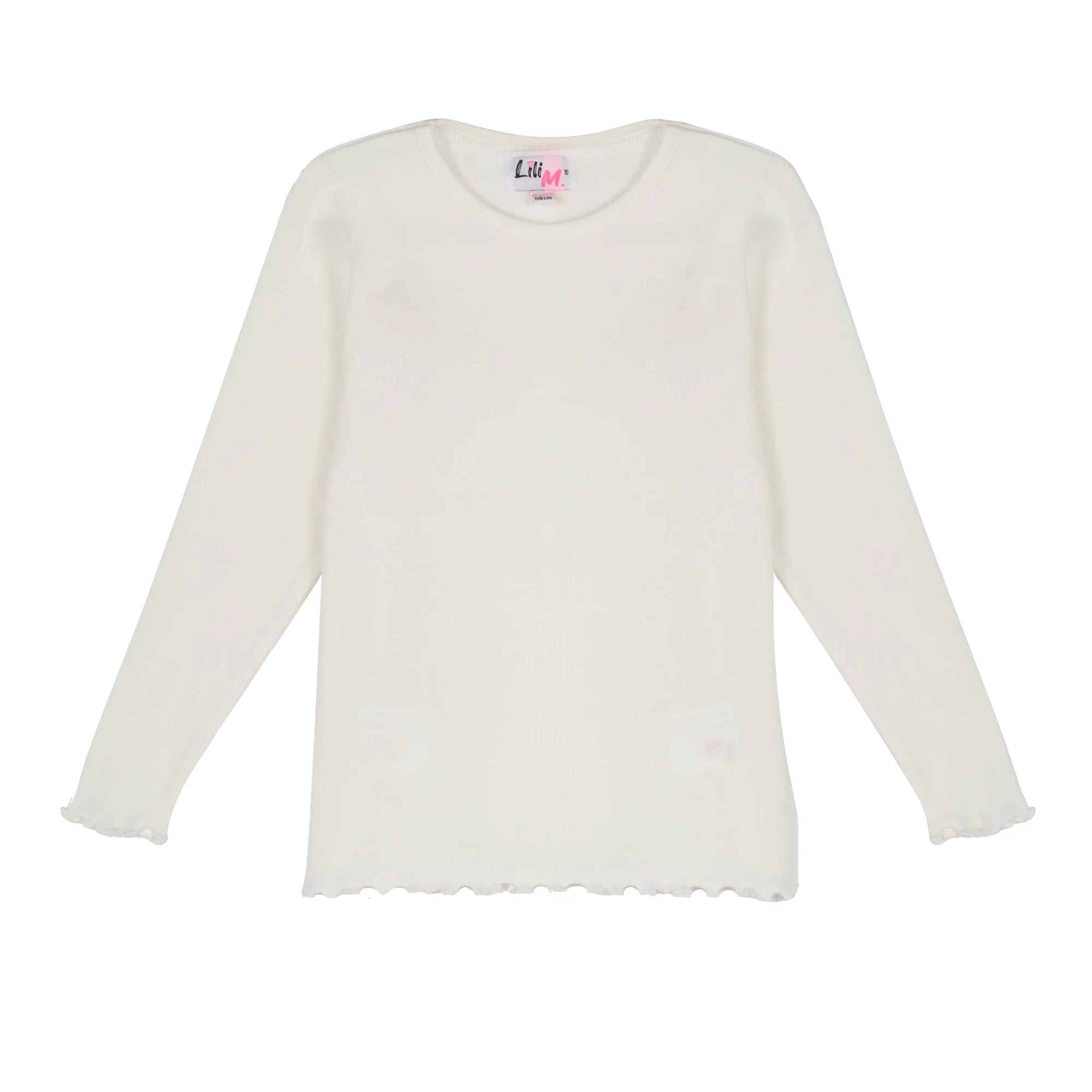 Tee shirt manches longues côtelé - Blanc