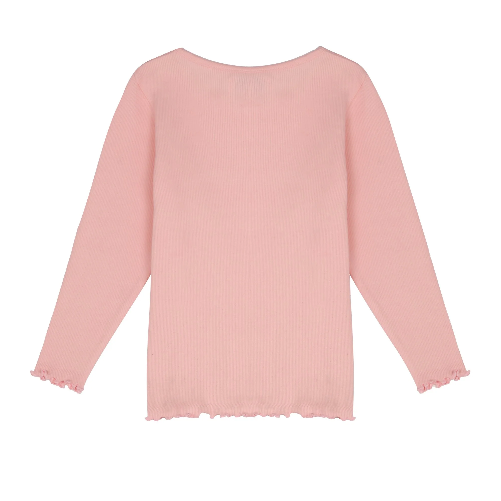 Tee shirt manches longues côtelé - Rose - Image 2