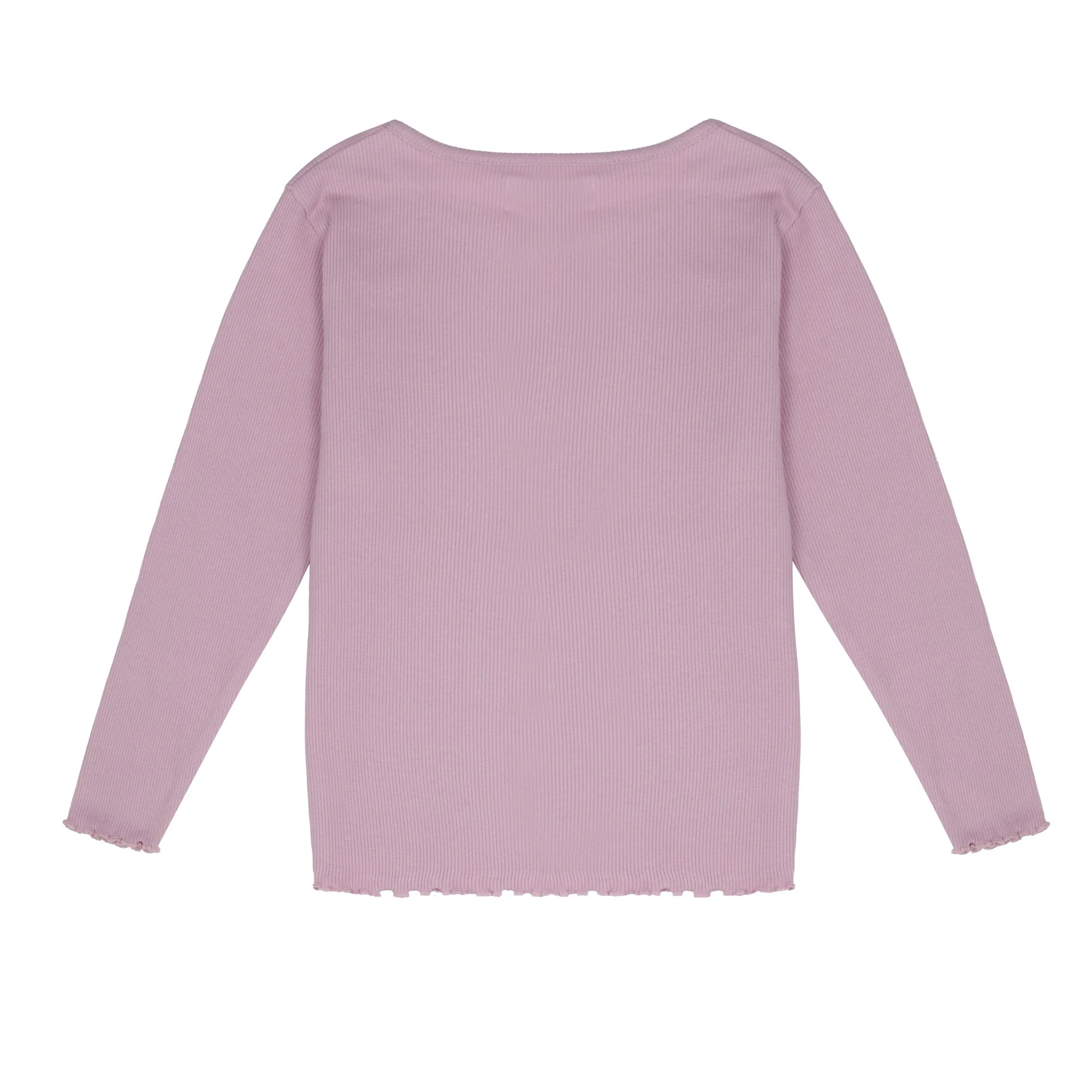 Tee shirt manches longues côtelé - Violet - Image 2