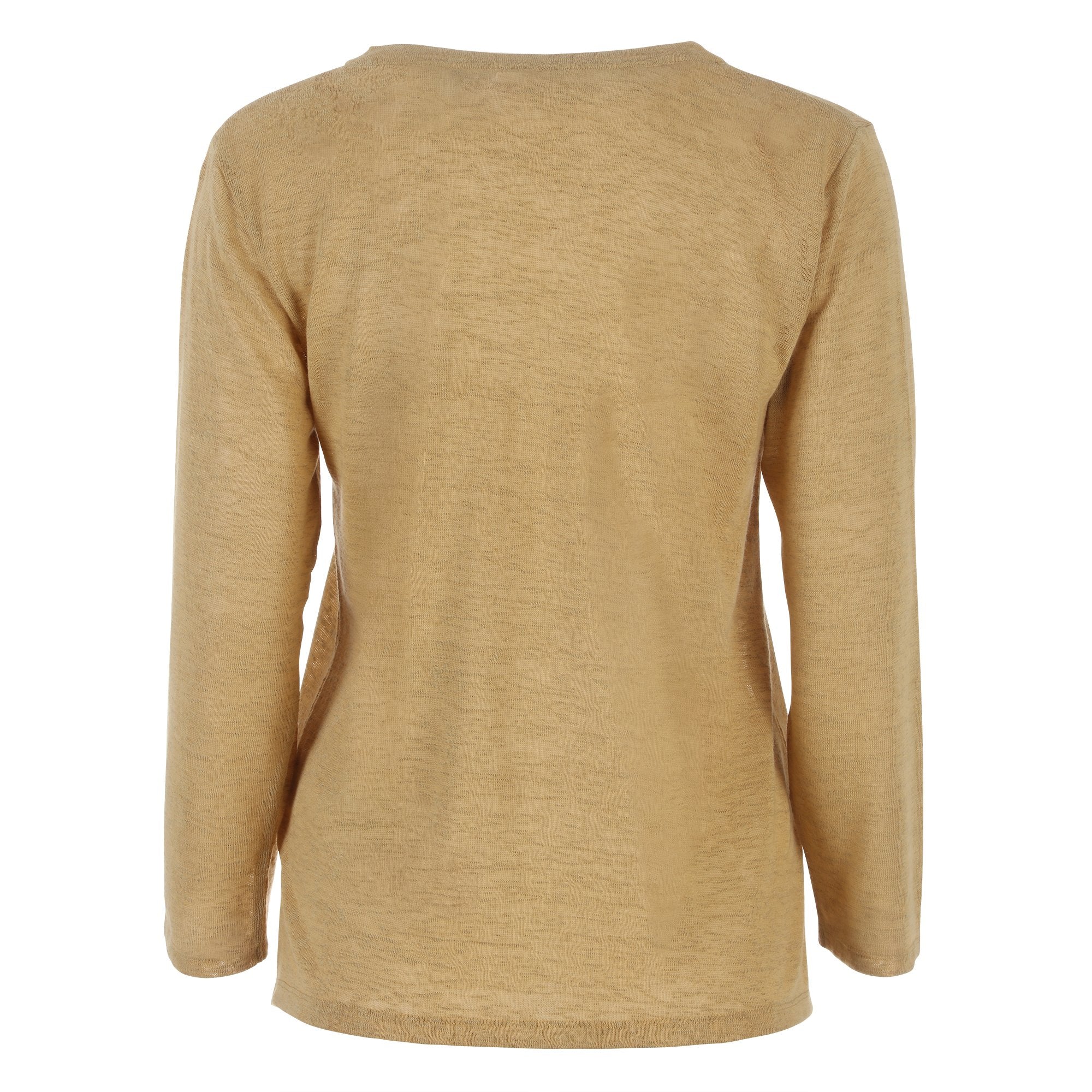 Tee-shirt manches longues uni  - Beige - Image 6