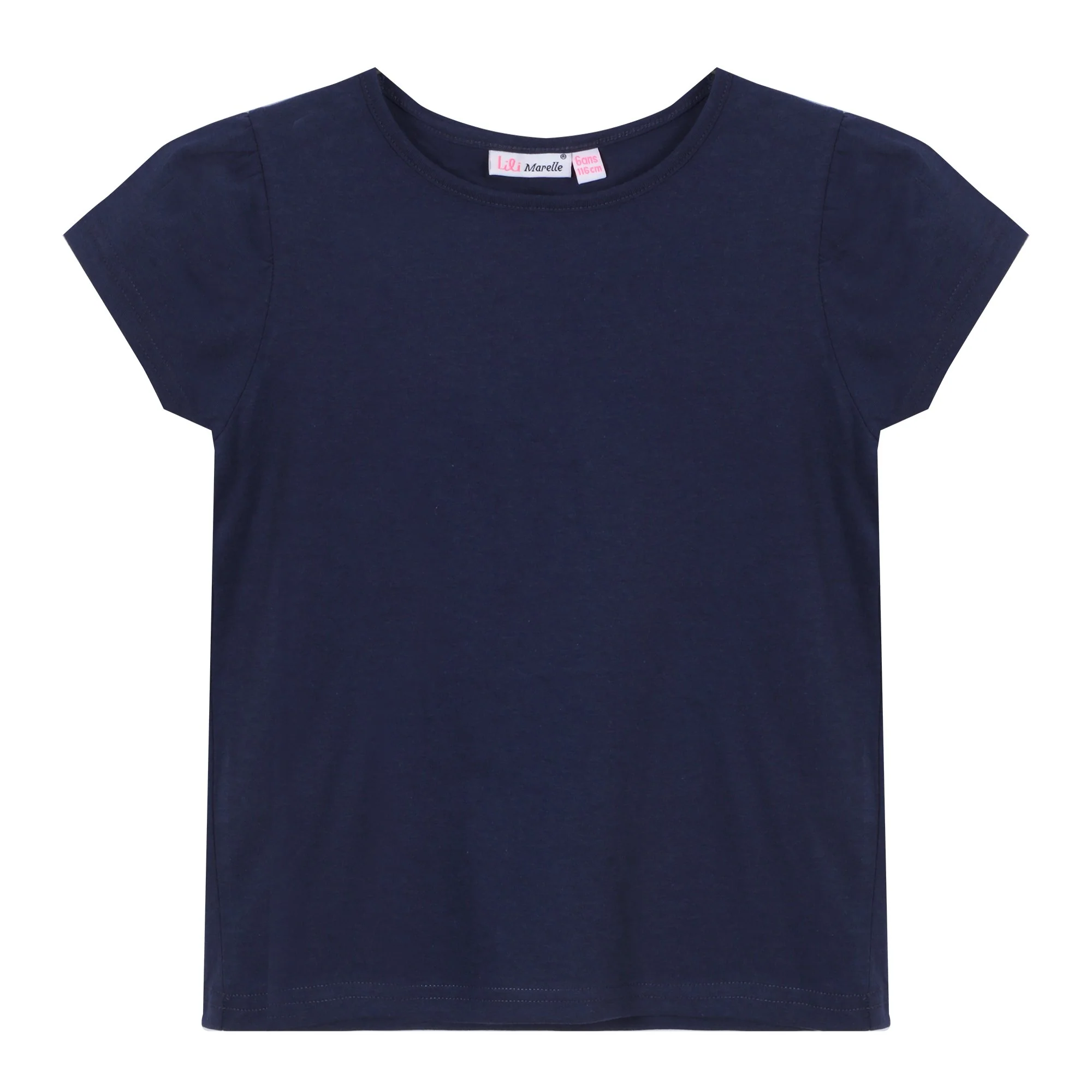 Tee-shirt uni manches courtes 3/12 ans - Bleu foncé - Image 3