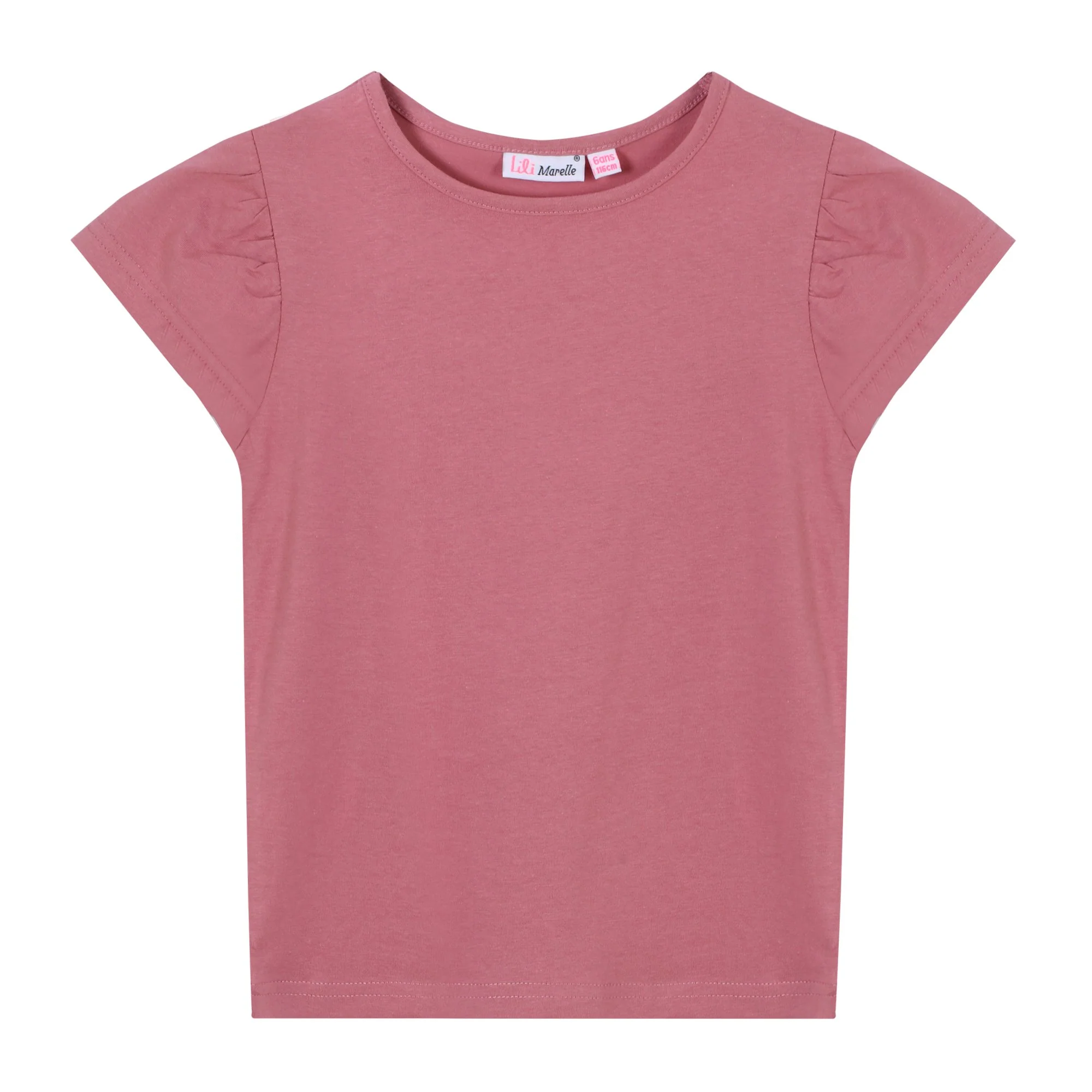 Tee-shirt uni manches courtes 3/12 ans - Rose foncé - Image 3