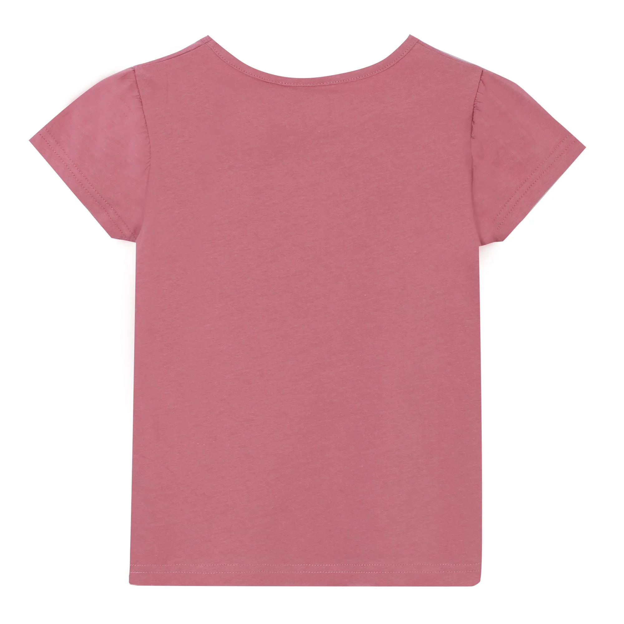 Tee-shirt uni manches courtes 3/12 ans - Rose foncé - Image 4