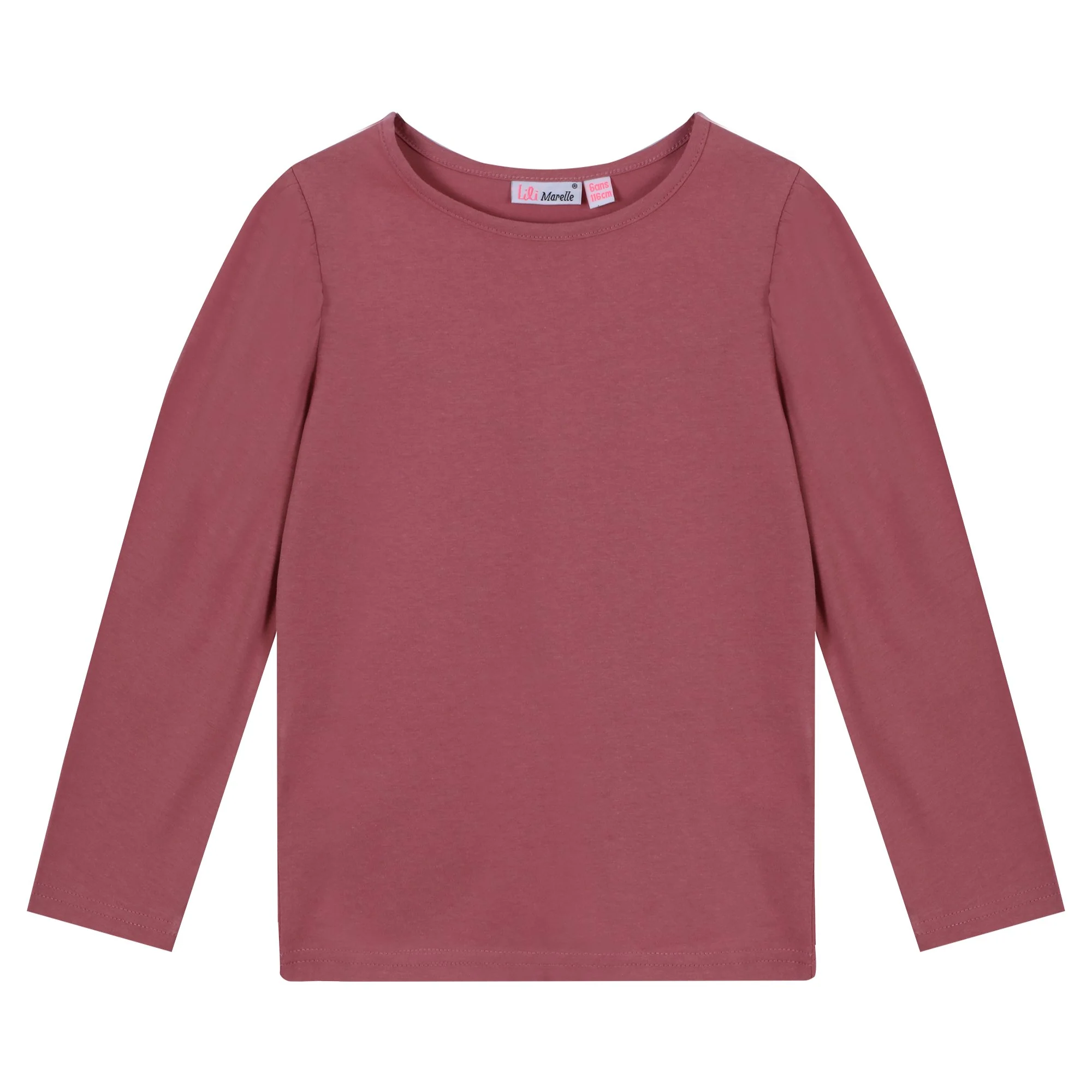 Tee-shirt uni manches longues 3/12 ans - Rose