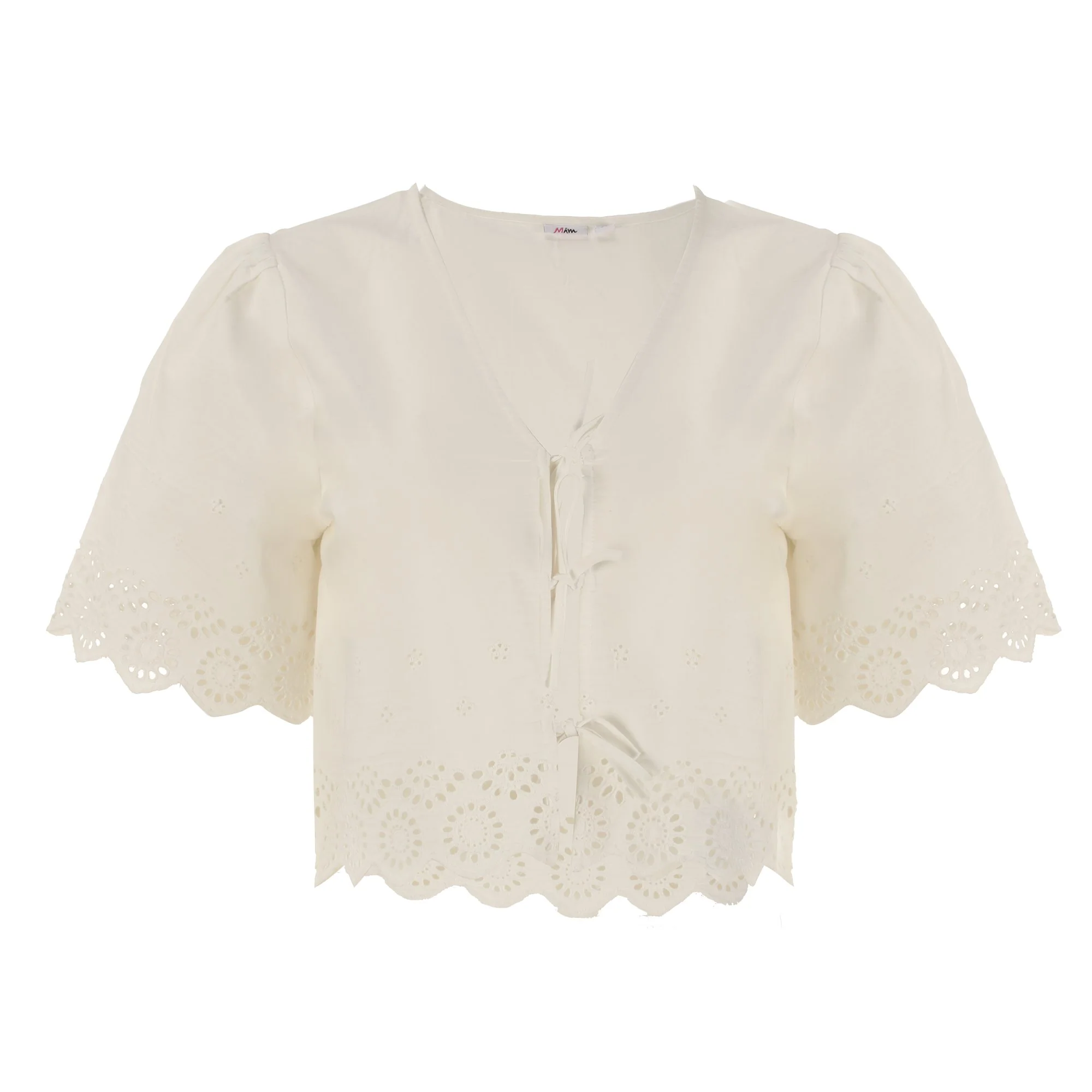 Top broderie nĆuds - Blanc