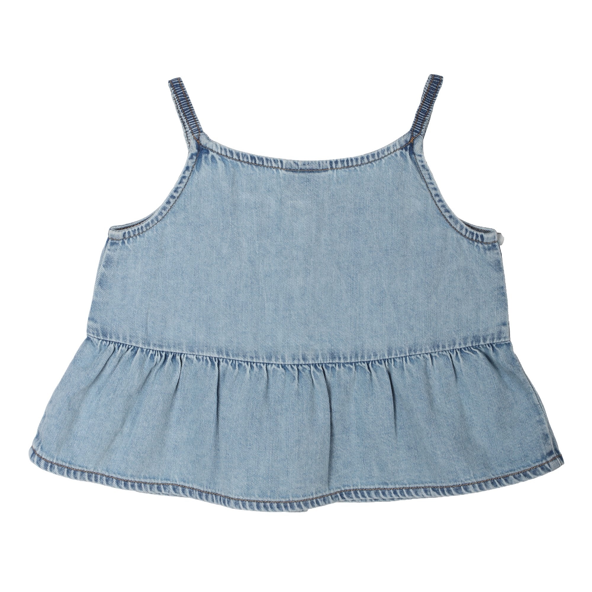 Top en jean bretelles fines - Bleu clair - Image 2