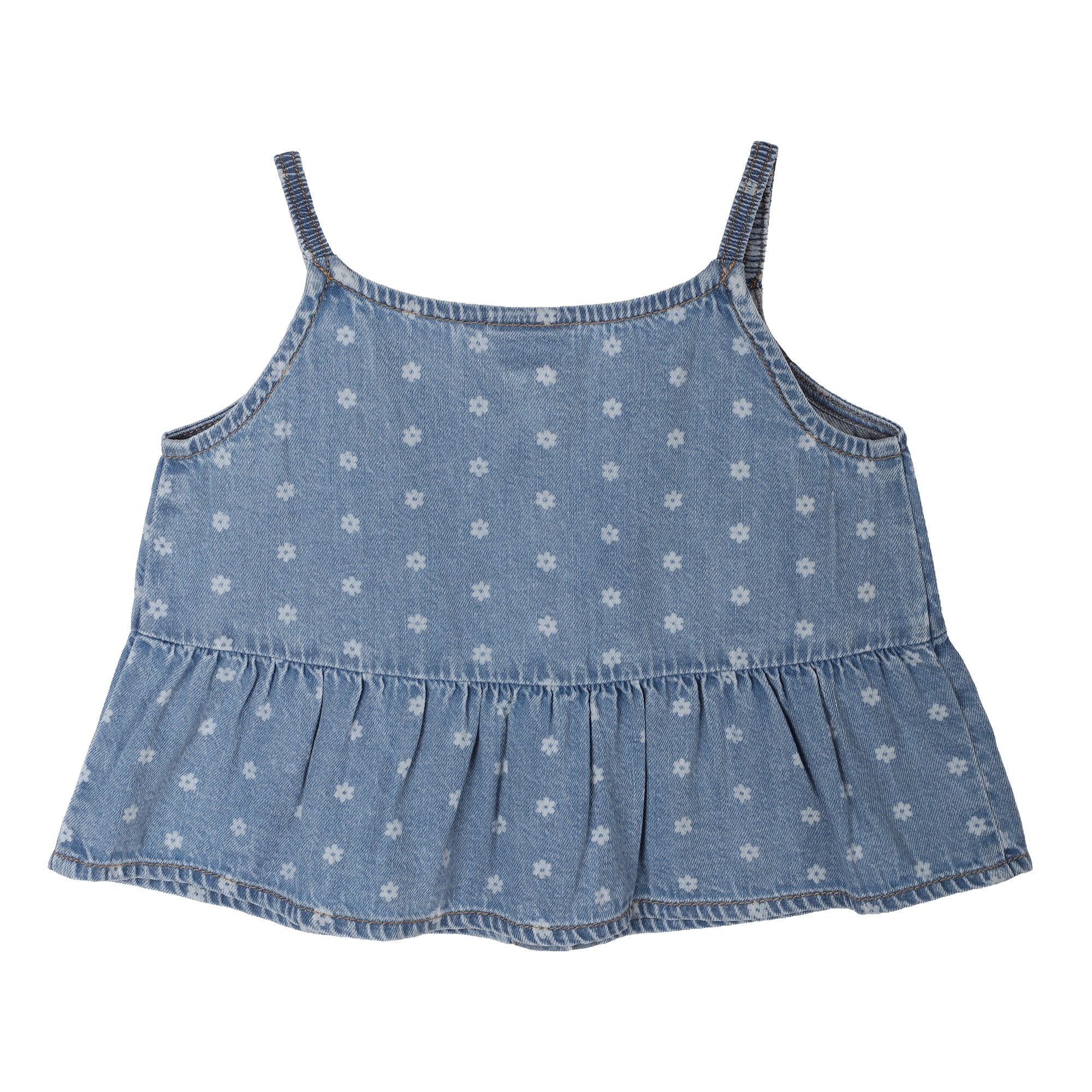 Top en jean bretelles fines - Bleu - Image 2