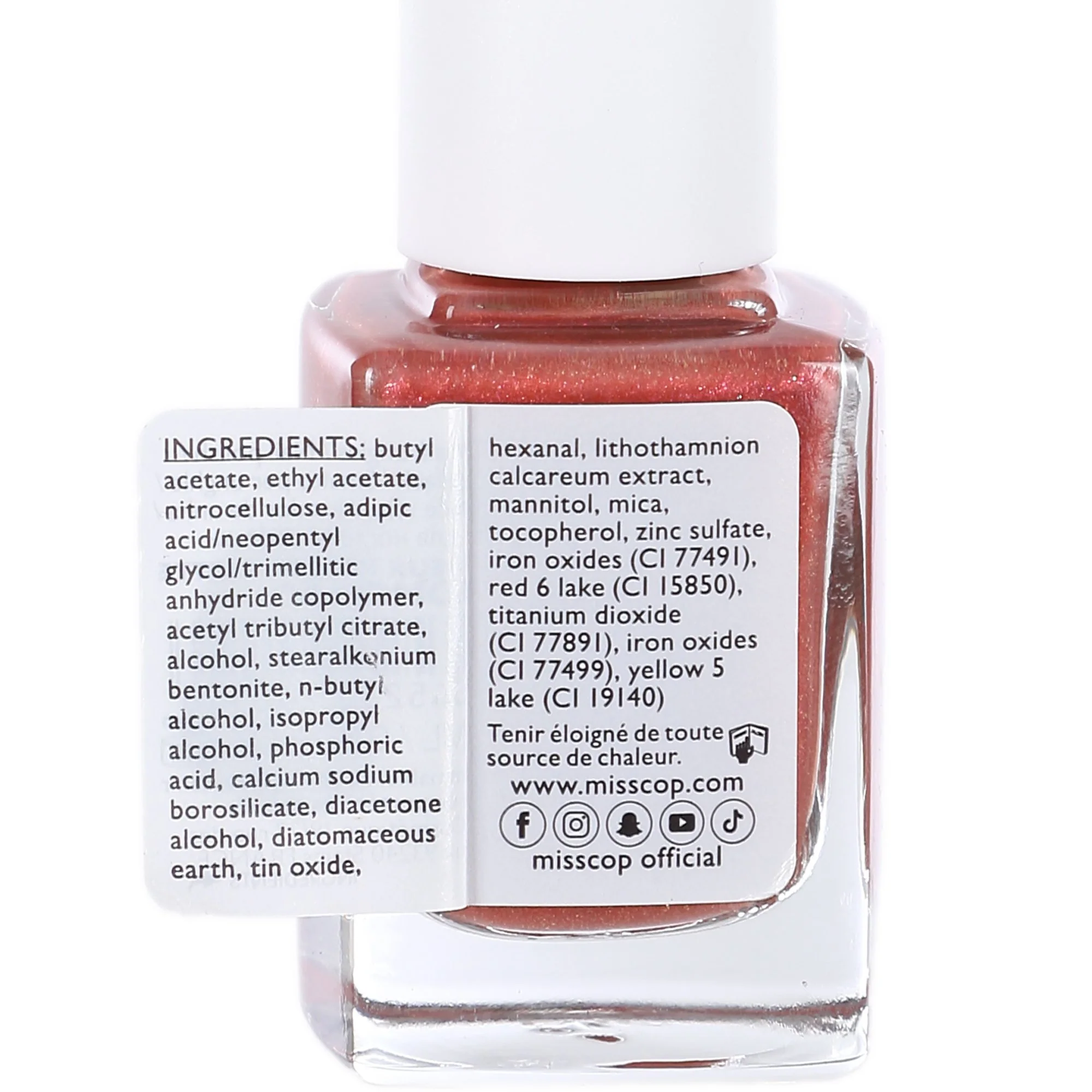 Vernis à ongle vieux rose pailleté - Image 3