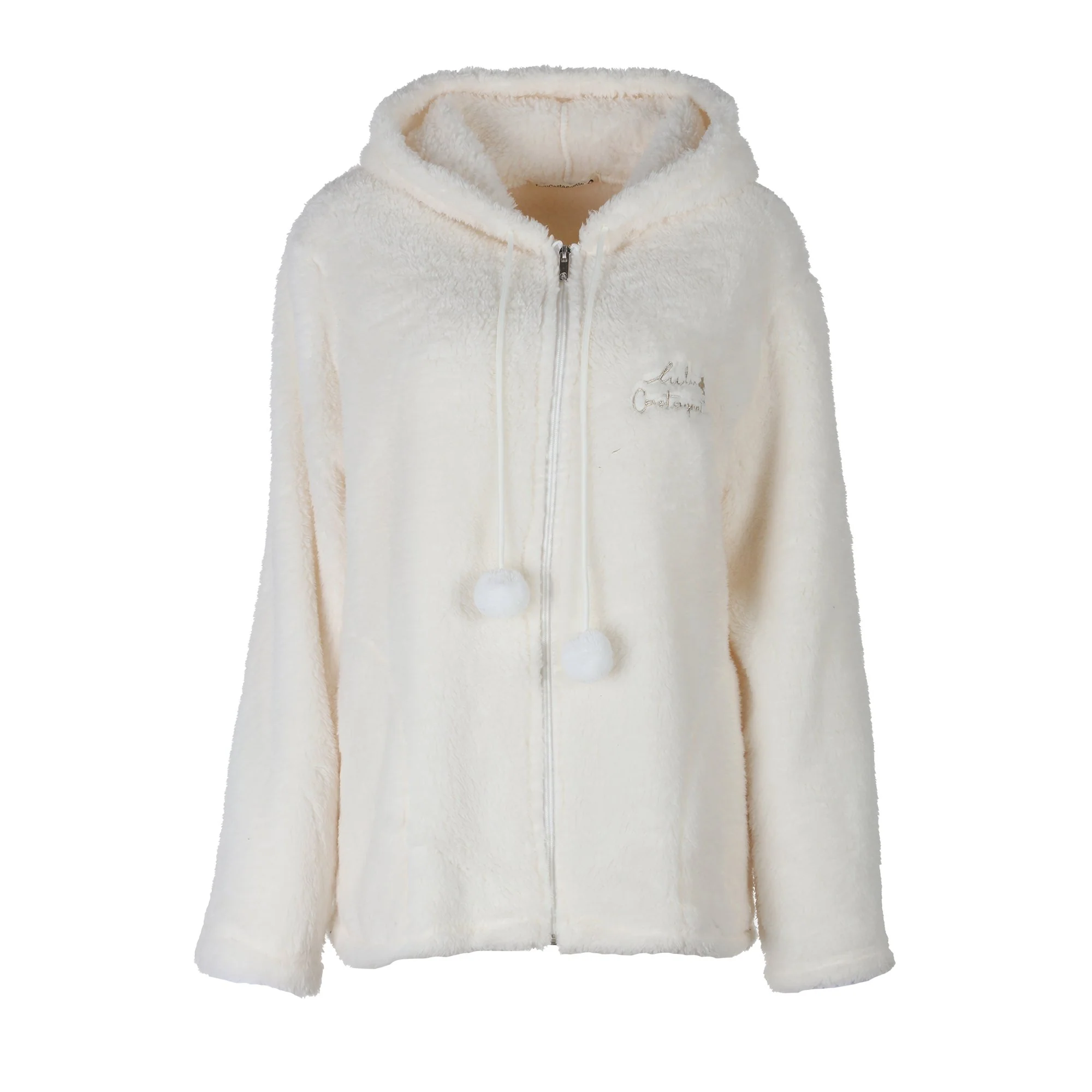 Veste d'intérieur en coral fleece - Blanc