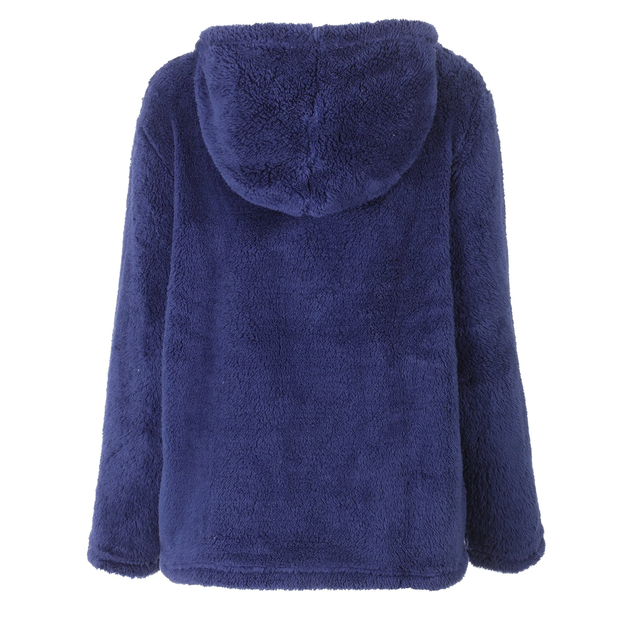 Veste d'intérieur en coral fleece - Bleu foncé - Image 2