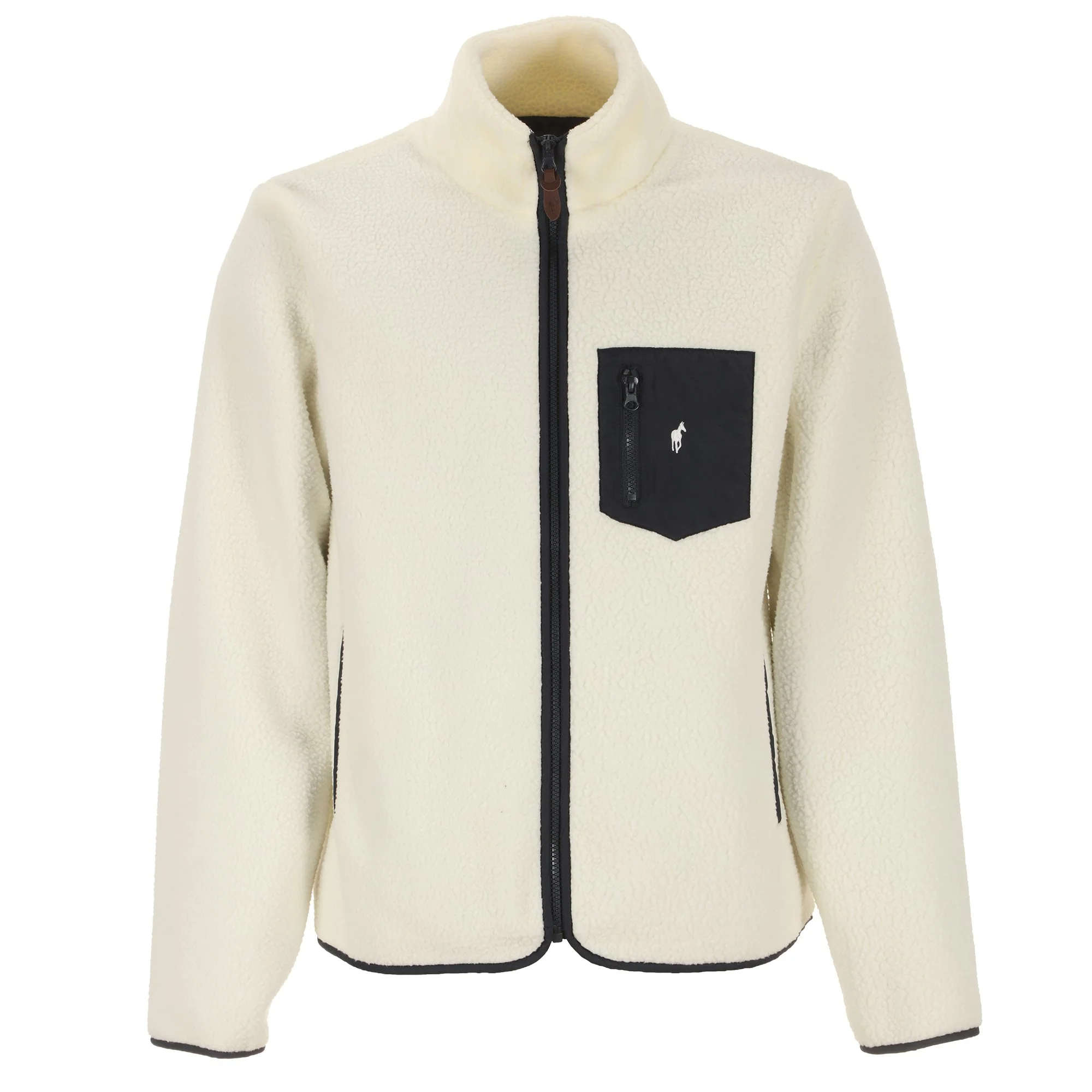 Veste polaire bi matière  - Blanc