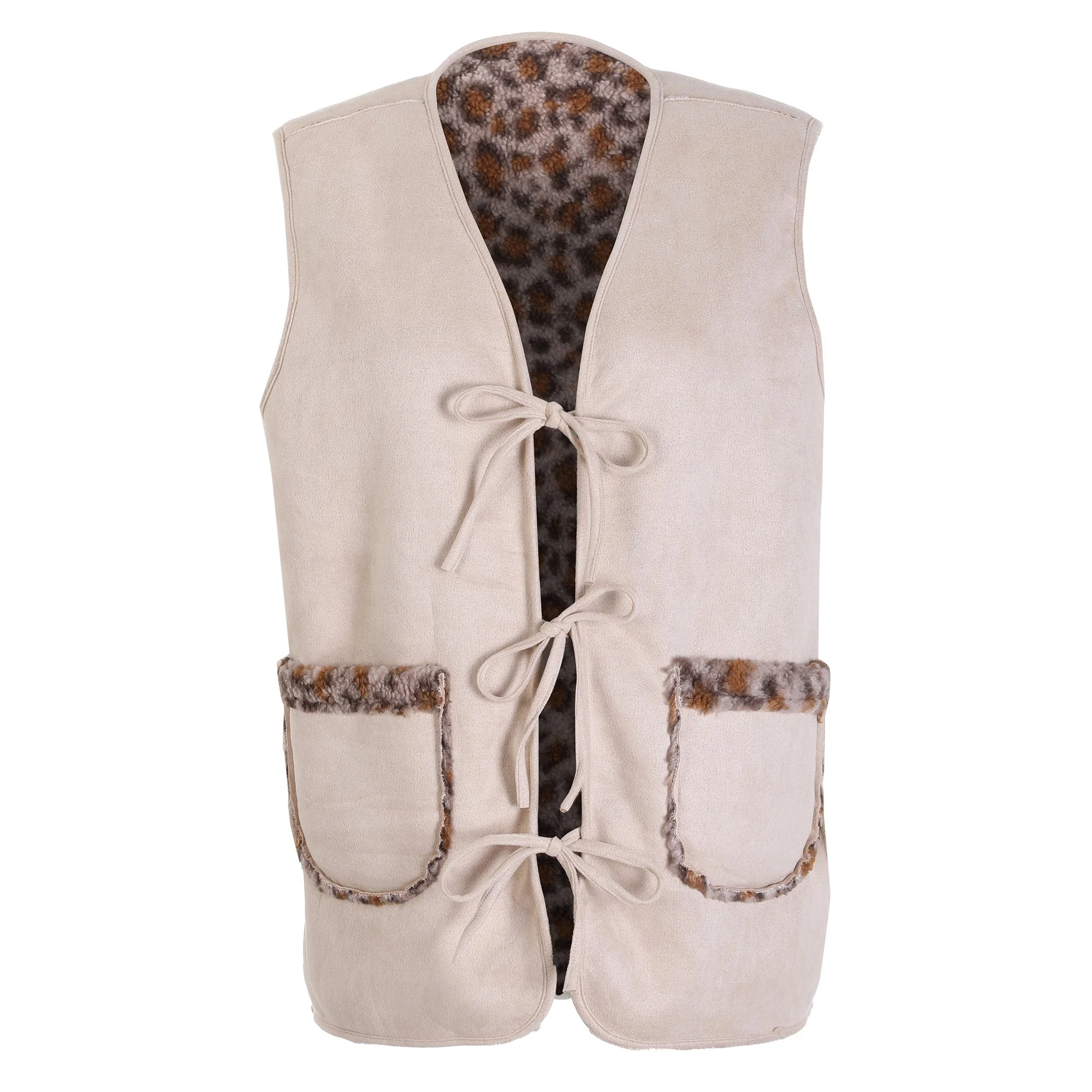 Veste sans manches réversible - Beige - Image 3